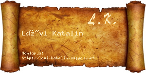 Lövi Katalin névjegykártya
